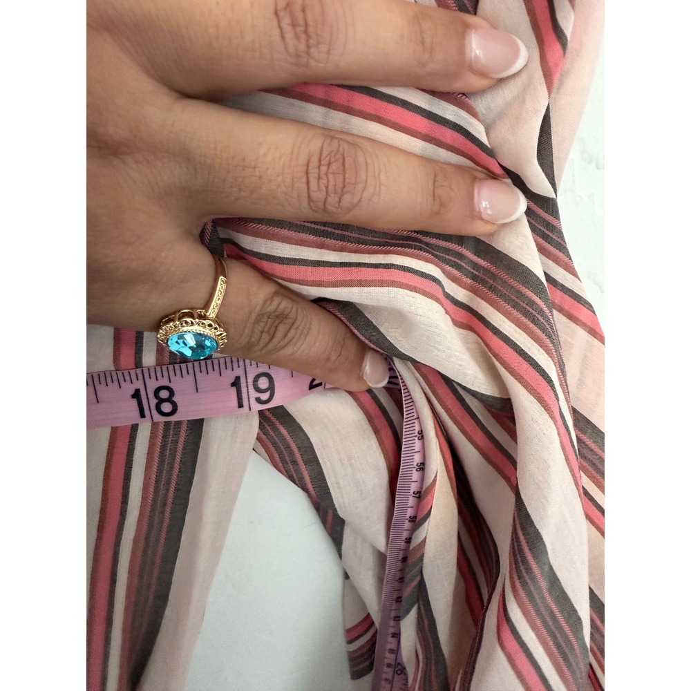 Longchamp Striped Silk Blend Smocked Waist Balloon Sleeve Mini Dress Pink Size 8 - Picture 10 of 10